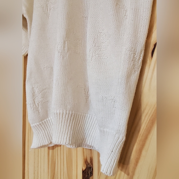 Vintage Worthington No Size White Knit Embroidered Short Sleeve Sweater - Picture 4 of 8
